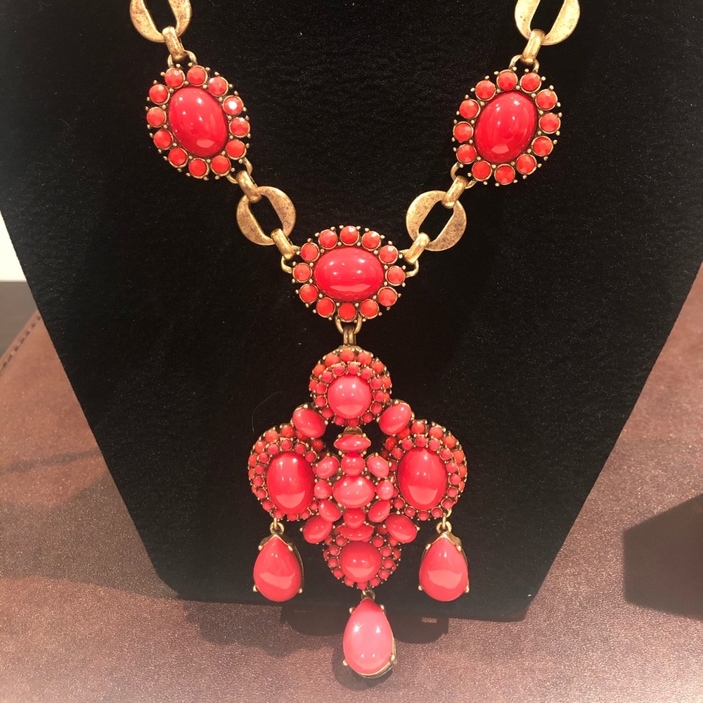 Red and gold necklace.